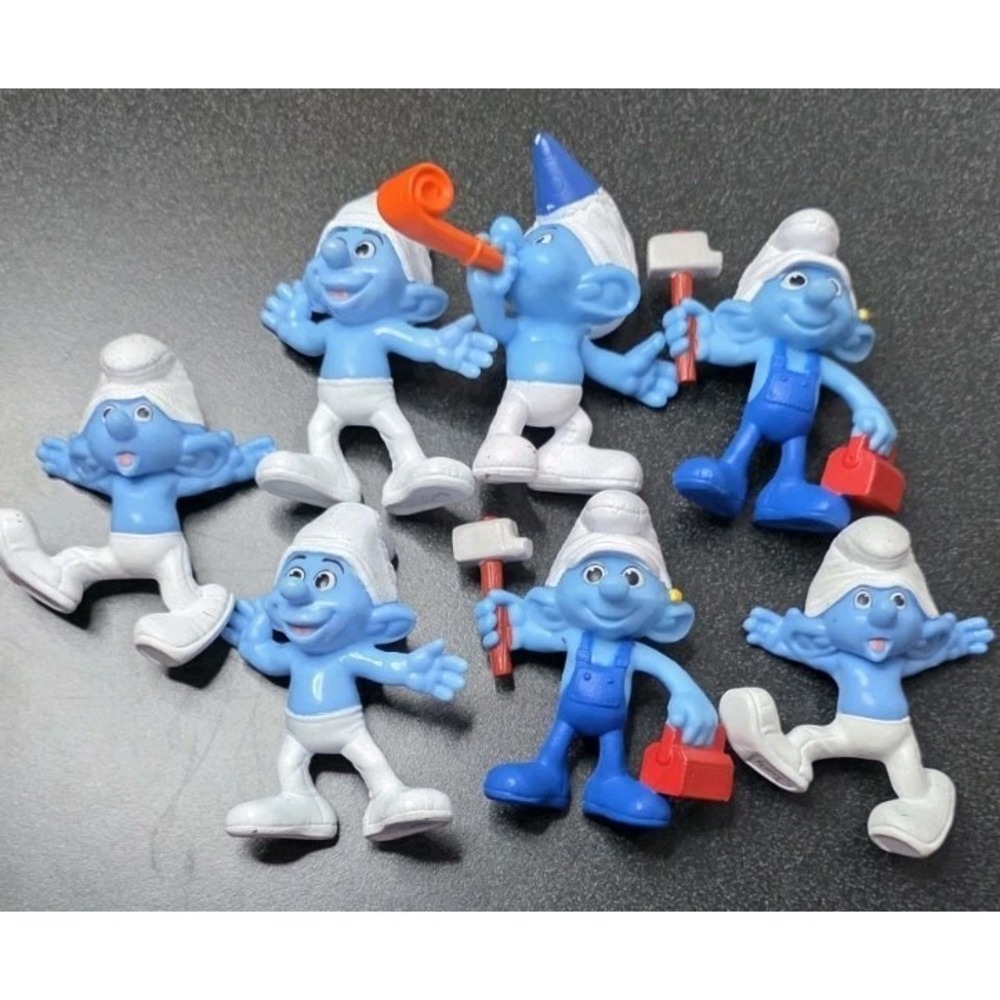 7pc Smurf The‎ Smurfs 3" Figure Smurf Peyo Pvc Toy 2013 McDonald's